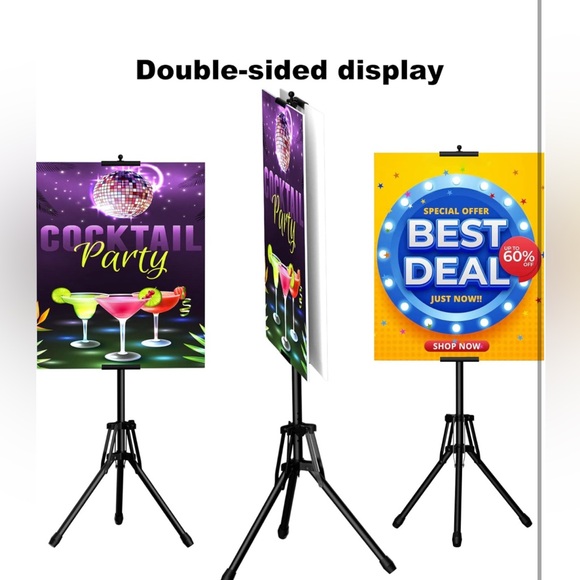 2 Pack Double-Sided Sign 🪧 Holder Advertising Display Tripod Poster Stand - Picture 8 of 9
